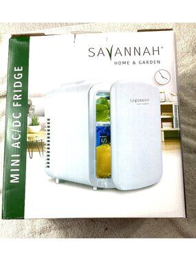 Savannah Home & Garden Mini AC/DC Fridge 3.7L*Portable Mini Refrigerator*NIB